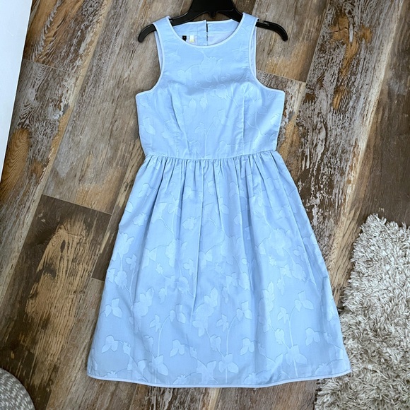 Anthropologie 4c Dresses & Skirts - Anthropologie 4c Blue floral embroidered Dress